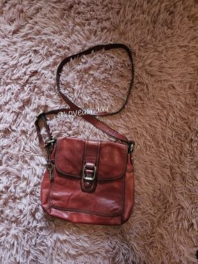 ✨️FOSSIL Crosstown Flap Leather Crossbody-Red